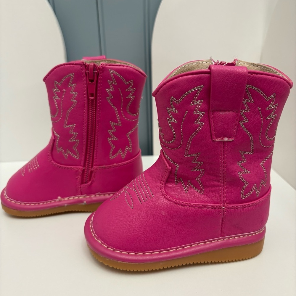 Wee Squeak Hot Pink Western Style Cowgirl Boots Size 3